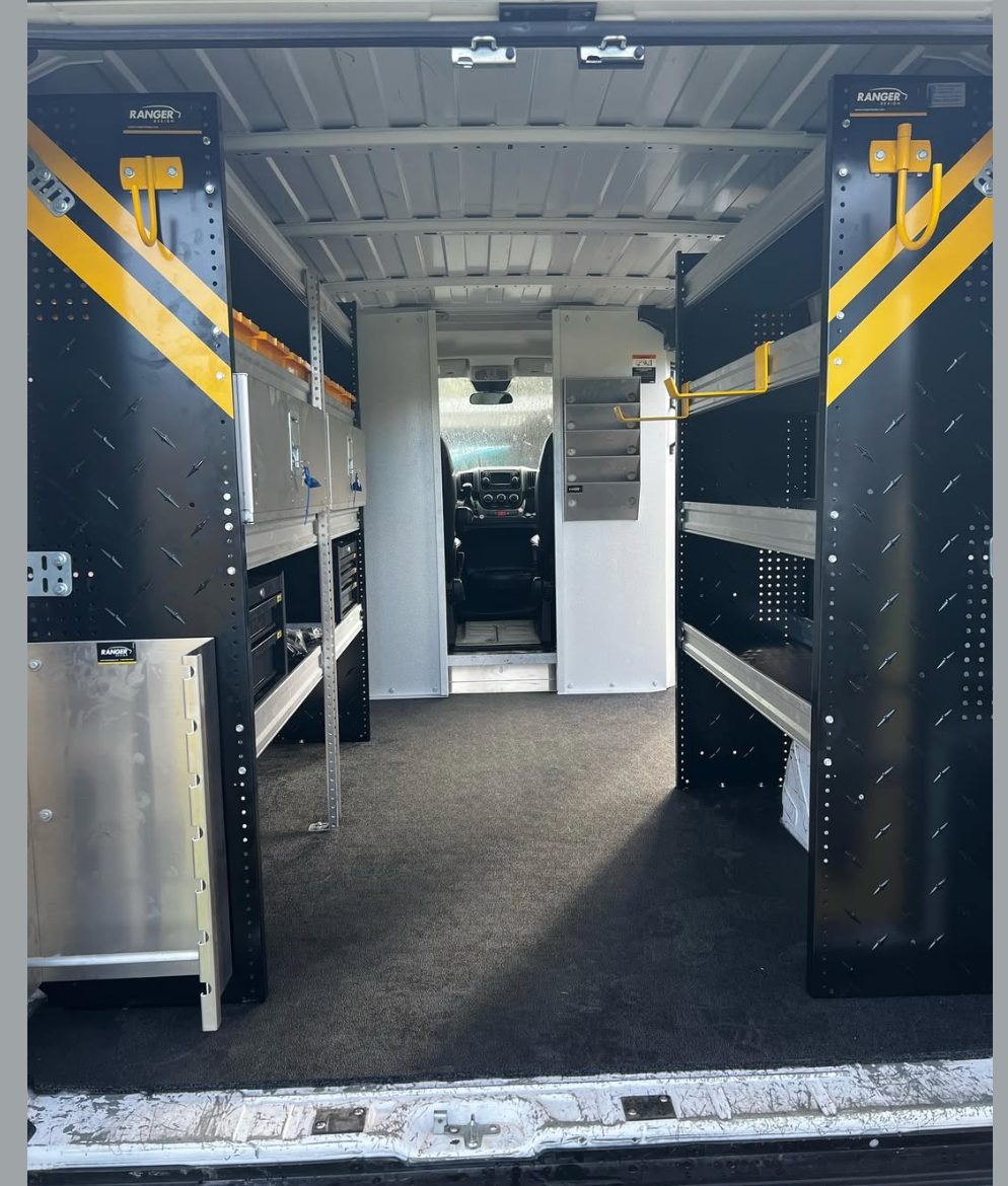 Interior of Sharp Electric's fully-stocked fleet van