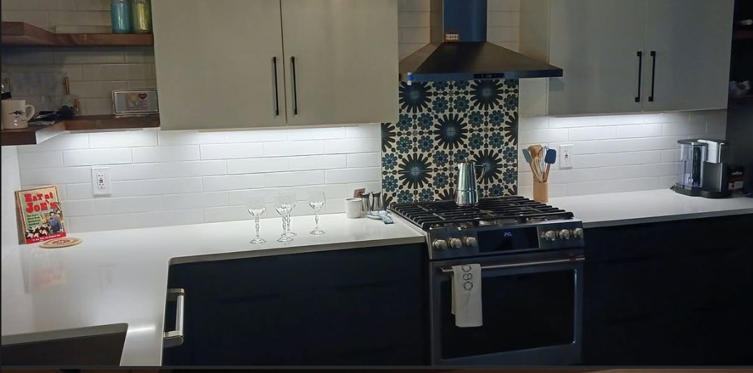 Kitchen with under-cabinet lighting installed by Sharp Electric in St. Augustine